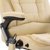 vidaXL Silla de oficina de masaje de cuero sint&eacute;tico color crema