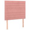 vidaXL Cama box spring colch&oacute;n y LED terciopelo rosa 80x200 cm