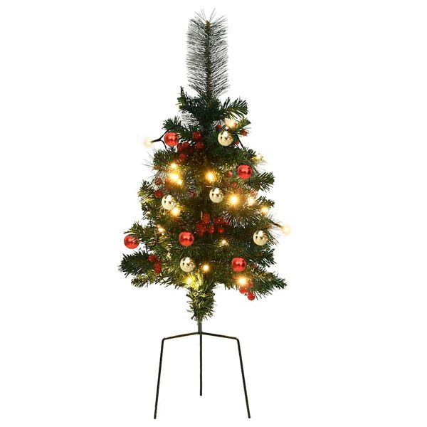 vidaXL &Aacute;rboles de Navidad de camino con luces 2 uds PVC 76 cm