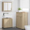 vidaXL Juego de muebles de ba&ntilde;o con caj&oacute;n con rueda 3 pcs Roble Sonoma