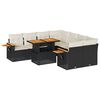 vidaXL Set sof&aacute;s jard&iacute;n y cojines 9 pzas rat&aacute;n sint&eacute;tico acacia negro