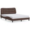 vidaXL Estructura de cama sin colch&oacute;n Hvar cuero sint&eacute;tico marr&oacute;n 140x200cm