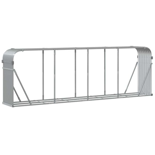vidaXL Leñero gris claro 300x45x100 cm acero galvanizado