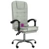 vidaXL Silla de oficina reclinable con masaje terciopelo gris claro