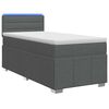 vidaXL Cama con Base Tapizada, Colch&oacute;n y Luz LED Gris oscuro Tela