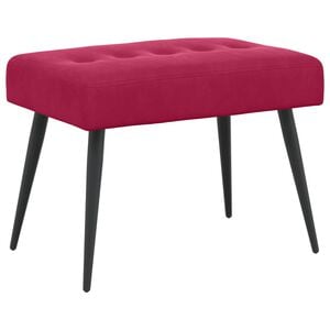 vidaXL Banco con tapicer&iacute;a con botones Rojo vino 60 x 40 x 45 cm