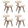vidaXL Sillas de comedor 4 unidades madera curvada y cuero sint&eacute;tico