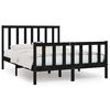 vidaXL Estructura de cama doble madera maciza negra 135x190 cm