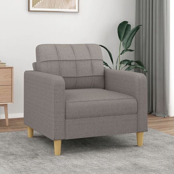 vidaXL Sill&oacute;n de tela gris taup&eacute; 60 cm