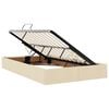 vidaXL Cama con almacenamiento y LED con LED Crema 120 x 200 cm tela
