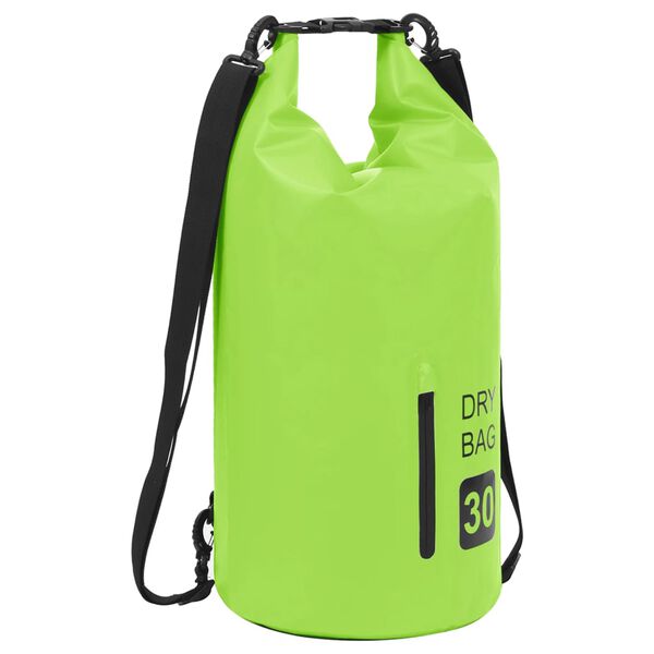 vidaXL Bolso acu&aacute;tico impermeable con cremallera PVC verde 30 L