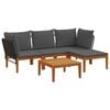 vidaXL 5 pcs Madera de Acacia S&oacute;lida y Cuerda Natural