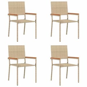 vidaXL Sillas apilables de jard&iacute;n 4 uds. Crema y marr&oacute;n