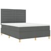 vidaXL Cama tipo Box Spring con colch&oacute;n Gris oscuro 140 x 190 cm tela