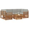 vidaXL Conjunto de sof&aacute;s de exterior 7 pcs Gris Natural y Claro