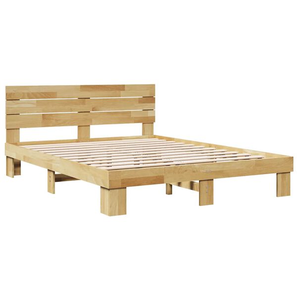vidaXL Estructura de cama con cabecero sin colch&oacute;n 140x190 cm