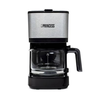 Princess Cafetera de filtro Compact 8 600 W 0,75 L negra y plateada