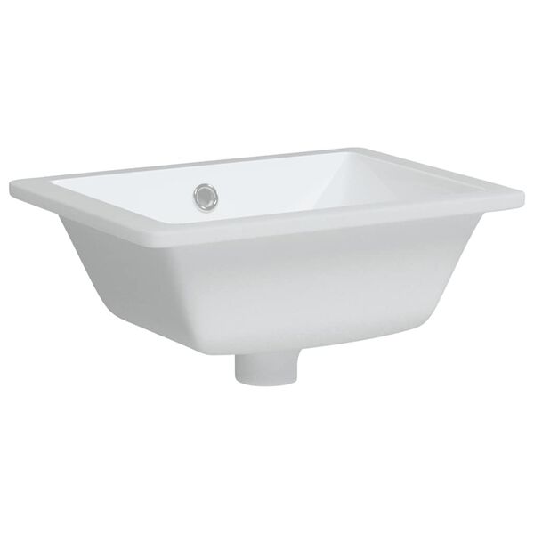 vidaXL Lavabo de ba&ntilde;o rectangular cer&aacute;mica blanco 39x30x18,5 cm