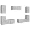 vidaXL Set muebles de sal&oacute;n TV 7 pzas madera ingenier&iacute;a gris hormig&oacute;n