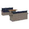 vidaXL Conjunto de sof&aacute;s de jard&iacute;n 7 uds. Gris y azul marino