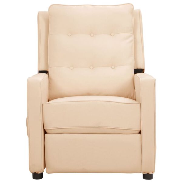 vidaXL Sill&oacute;n elevable tela crema