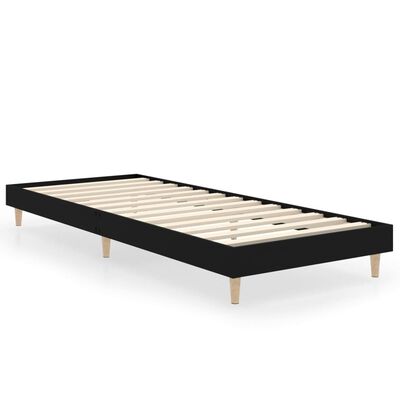 vidaXL Estructura de cama madera de ingeniería negra 75x190 cm
