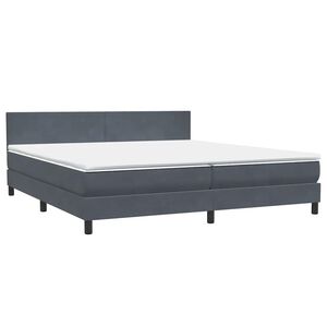 vidaXL Cama box spring con colch&oacute;n terciopelo gris oscuro 180x220 cm