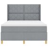 vidaXL Cama tipo Box Spring con colch&oacute;n Gris Claro 140 x 200 cm tela