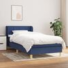 vidaXL Cama box spring con colch&oacute;n tela azul 90x190 cm
