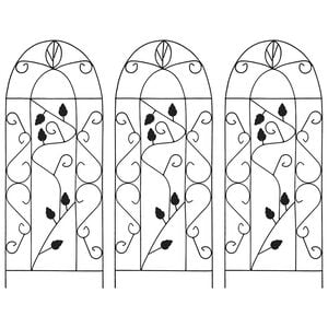 vidaXL Soporte para plantas trepadoras 3 uds hierro negro 40x100 cm