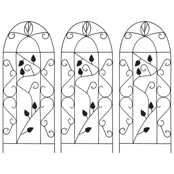 vidaXL Soporte para plantas trepadoras 3 uds hierro negro 40x100 cm