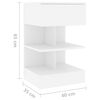 vidaXL Mesitas de noche 2 uds madera contrachapada blanco 40x35x65 cm