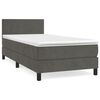 vidaXL Cama box spring con colchón terciopelo gris oscuro 90x190 cm