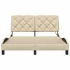 vidaXL Estructura de cama con LED sin colch&oacute;n tela crema 140x200 cm
