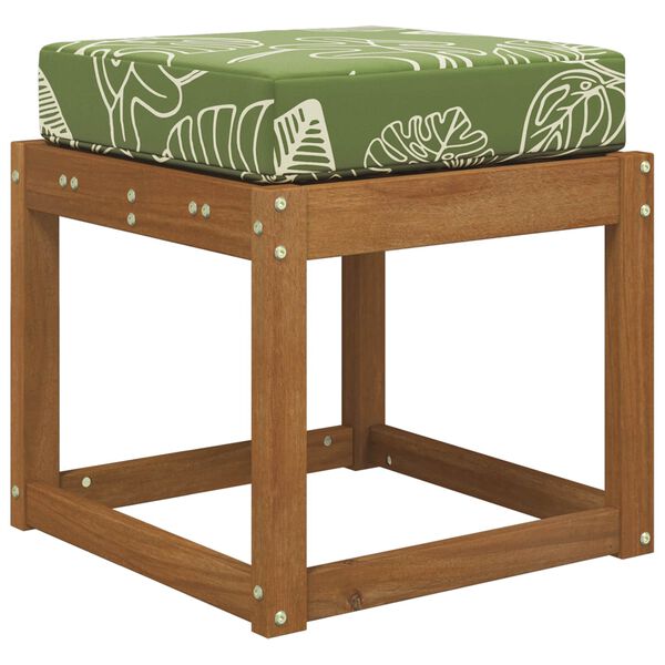 vidaXL Coj&iacute;n de asiento de exterior Hojas Verdes 40 x 40 x 8 cm