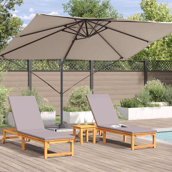 vidaXL Parasol Roma de Brazo Lateral Taupe y Negro 352 x 251 x 260 cm
