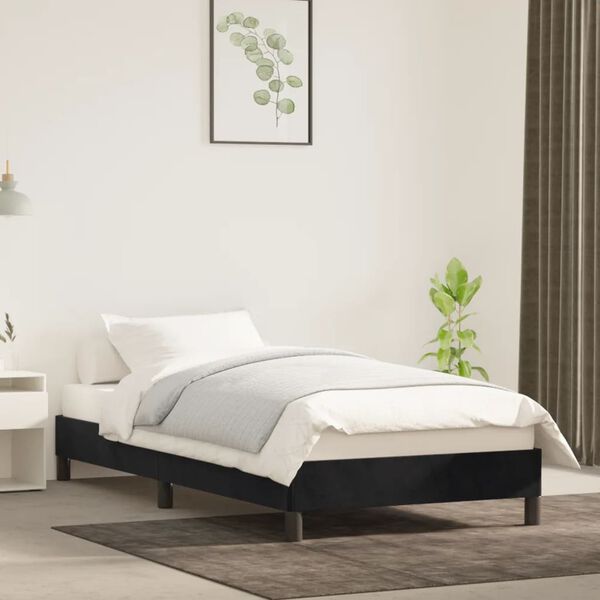 vidaXL Estructura de cama sin colch&oacute;n terciopelo negro 90x200 cm