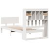 vidaXL Cama con estanter&iacute;a sin colch&oacute;n madera maciza blanca 75x190 cm