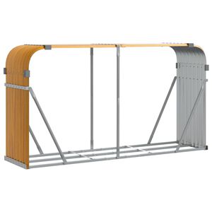 vidaXL Le&ntilde;ero de acero galvanizado acabado de madera 180x45x100 cm