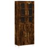 vidaXL Aparador alto madera contrachapada roble ahumado 69,5x34x180 cm