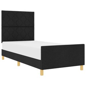 vidaXL Estructura de cama con cabecera Negro 100 x 200 cm tela