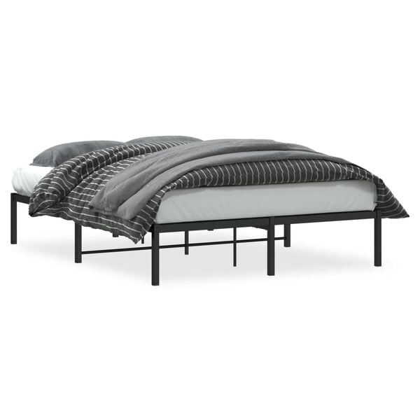 vidaXL Estructura de cama sin colch&oacute;n metal negro 140x200 cm