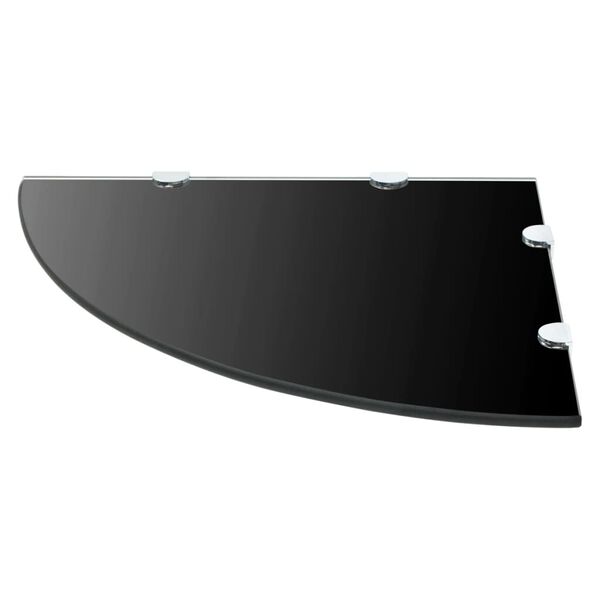 vidaXL Estante de esquina con soportes cromados vidrio negro 45x45 cm