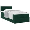 vidaXL Estructura de cama otomana con colch&oacute;n terciopelo verde oscuro