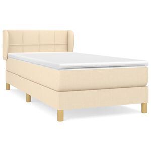 vidaXL Cama box spring con colch&oacute;n tela color crema 80x200 cm