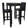 vidaXL Mesa de bar con 2 sillas de barra negras