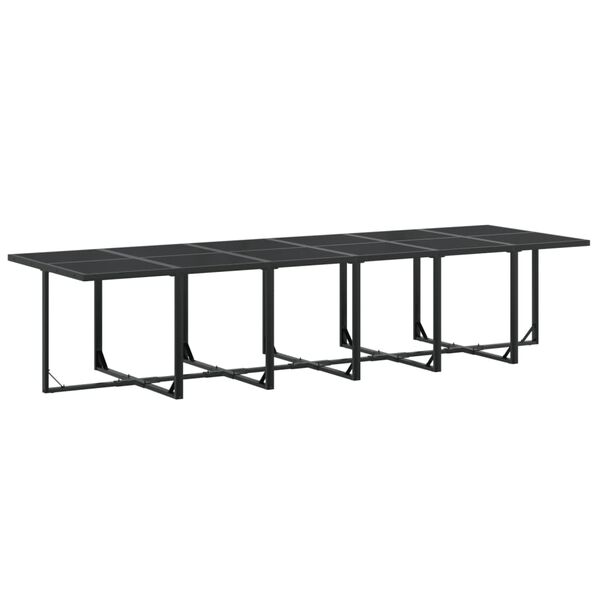 vidaXL Juego de comedor de jard&iacute;n 17 piezas textileno negro