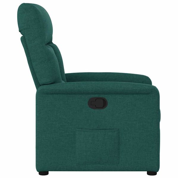 vidaXL Sill&oacute;n reclinable de tela verde oscuro