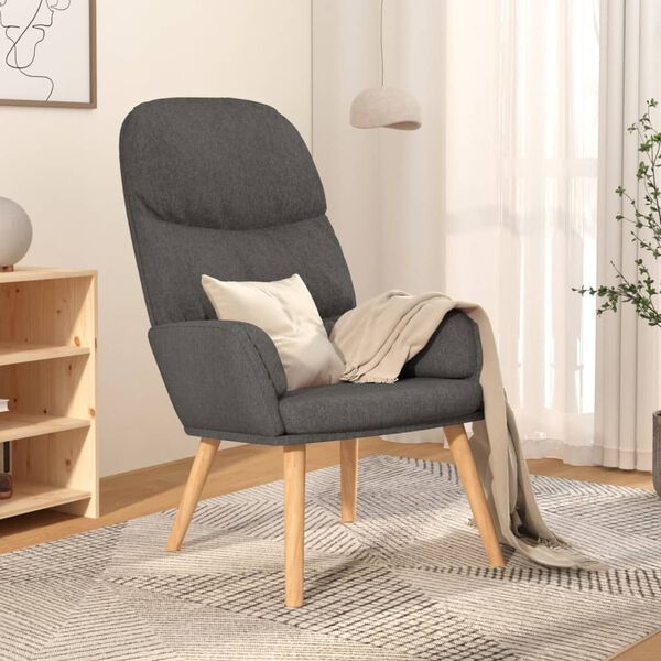 vidaXL Sill&oacute;n de relax de tela gris oscuro