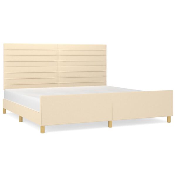 vidaXL Cama sin colch&oacute;n tela color crema 200x200 cm